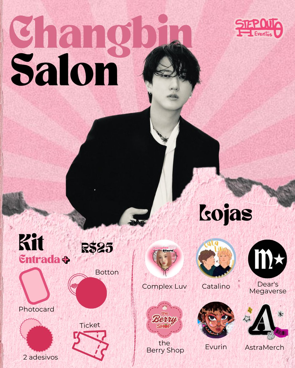 stepouteventos's tweet photo. Está precisando dar aquele toque nas madeixas? A gente te ajuda com o 'Changbin Salon'. Além de comemorar o Binnie, vamos ouvir juntos o novo álbum do Stray Kids, 'This &amp; That'. 🩷

🔗 https://t.co/7F6AUi1ZaW https://t.co/9X17AB0WW7