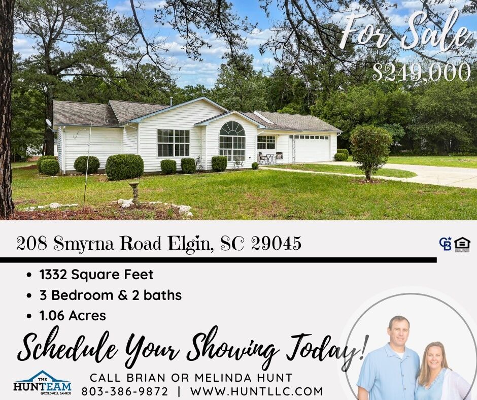 HuntLLC's tweet photo. 🏡 For Sale! 208 Smyrna Road | No HOA | No Subdivision | 1 Acre in Elgin, SC!
✅ 3BD/2BA, single-level home
✅ Fresh renovatations throughout
✅ Close to Lugoff & NE Columbia
.
🔗 For details: https://t.co/nCmpB6RX1R
#AcreLot #ElginSC #NoHOA #SCRealEstate #TheHuntTeamSC https://t.co/sqLEZKKGHF