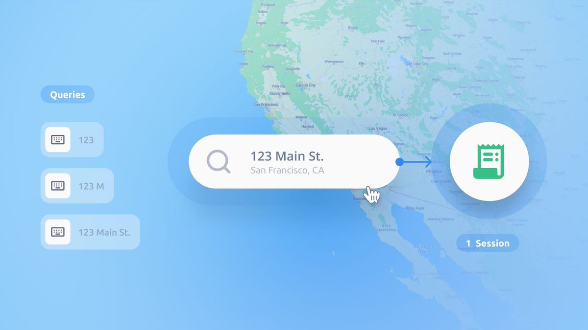 MapTiler's tweet photo. Add autocomplete to your maps without blowing your budget. MapTiler #Geocoding Sessions count multiple searches and typing suggestions as a single session. Stop fearing keystroke anxiety! Get more info and links to the docs in our blog: https://t.co/wnQnPtl1rB https://t.co/nntPuD5yfQ