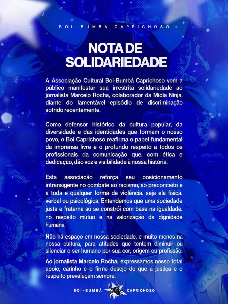 boicaprichoso's tweet photo. NOTA DE SOLIDARIEDADE https://t.co/Qzg7Z5euvQ