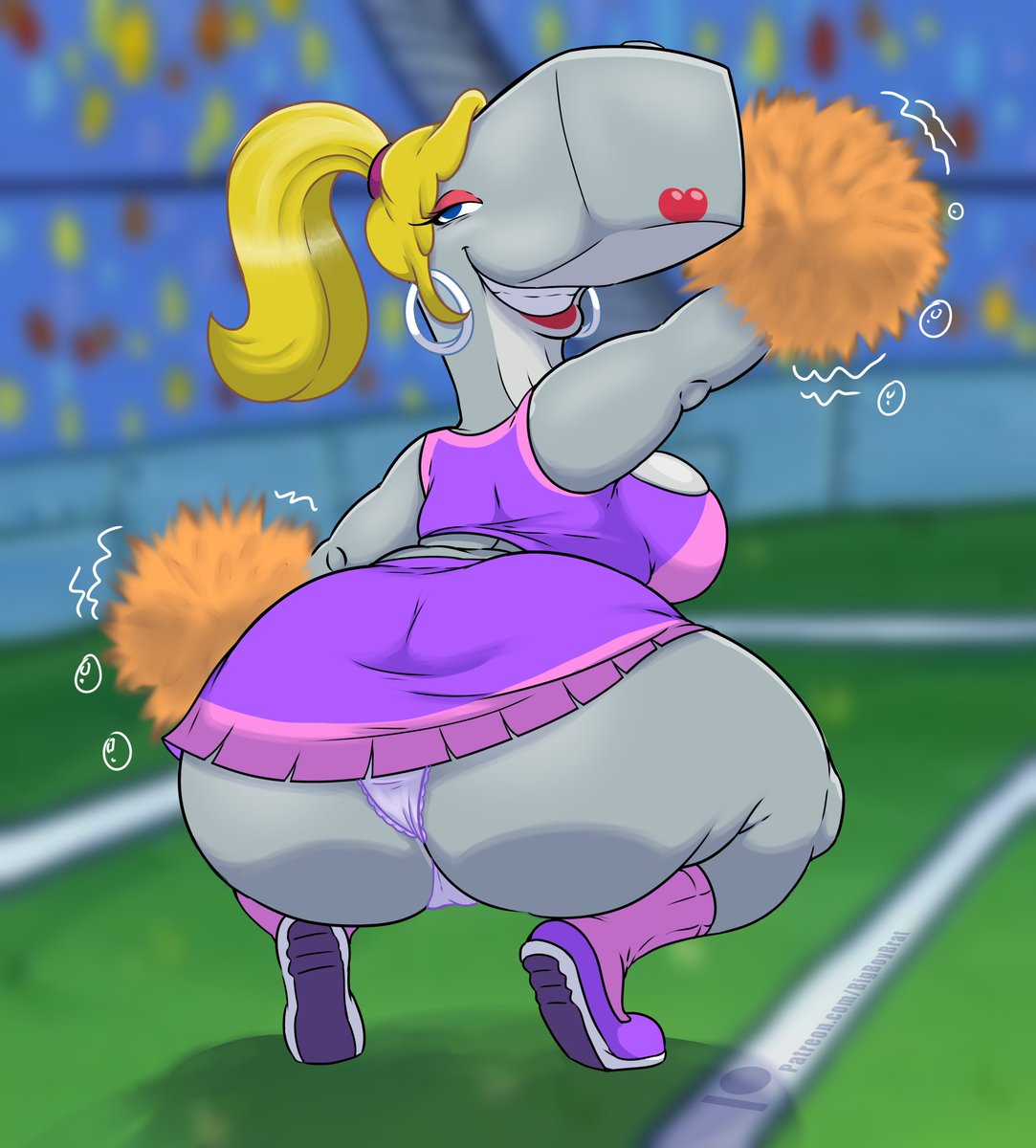 BratwurstNSFW's tweet photo. Go Team, Go! 

Adult Pearl Krabs, cheering on her local College Football Team! https://t.co/TL27RRFY2b