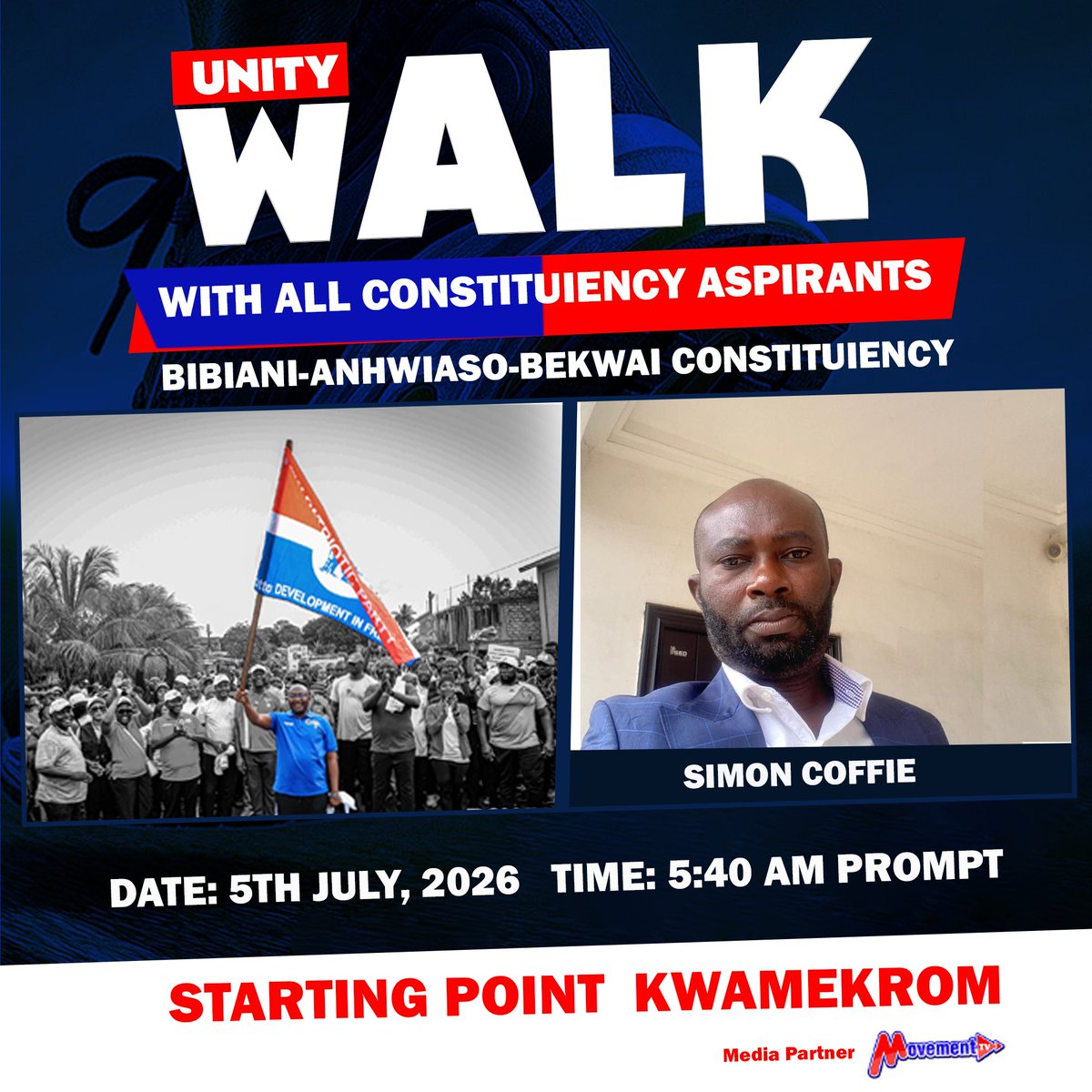 GamboJ's tweet photo. Confirmed 

Simon Coffie is repping live

#KwamekromUnityWalk
#BibianiNPP https://t.co/fDTcyXvEvX