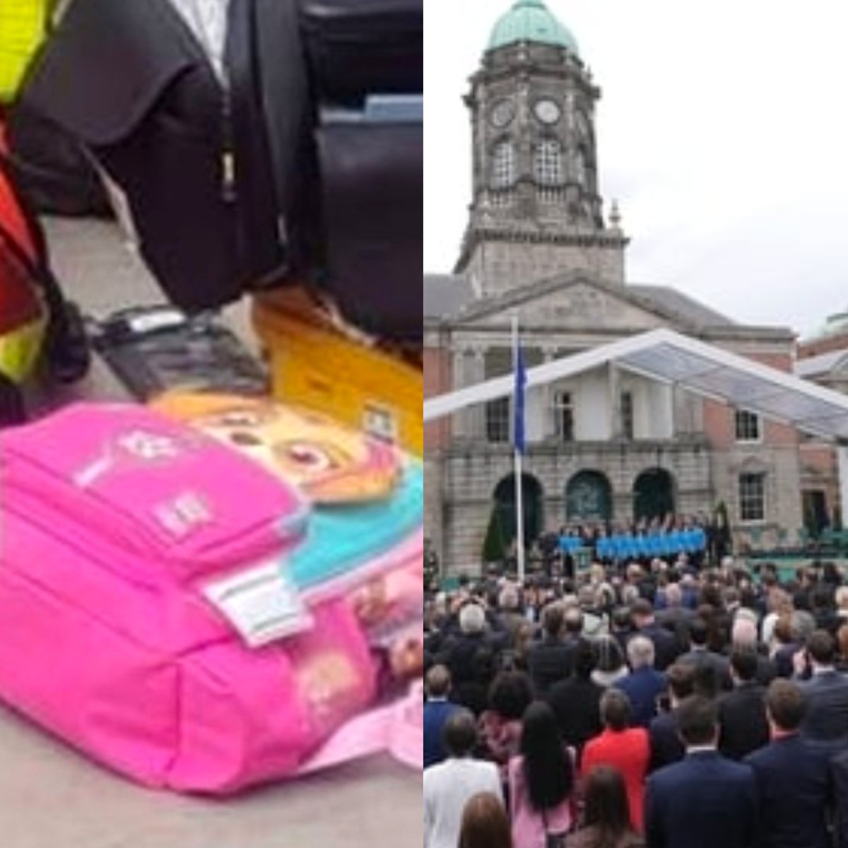CatholicArena's tweet photo. Two events in Dublin today 

Muslim Algerian Riad Bouchaker, the migrant who brutally stabbed three children a 36 centimetre carving knife, has been found GUILTY of attempted murder 

One of the children has been left with lifelong limiting conditions and a severe disability and is now nonverbal 

Bouchaker attended the Mosque on Talbot Street, the one in the news this week because of a fire, right before stabbing the children out of anger that he had been denied free taxpayer money by the Social Welfare 

Not far from where his guilty verdict was handed down, the elites who unleashed Bouchaker on the children celebrated the EU Presidency with a lavish celebration at Dublin Castle 

Not a single Irish politician has publicly apologised for bringing Bouchaker to the country