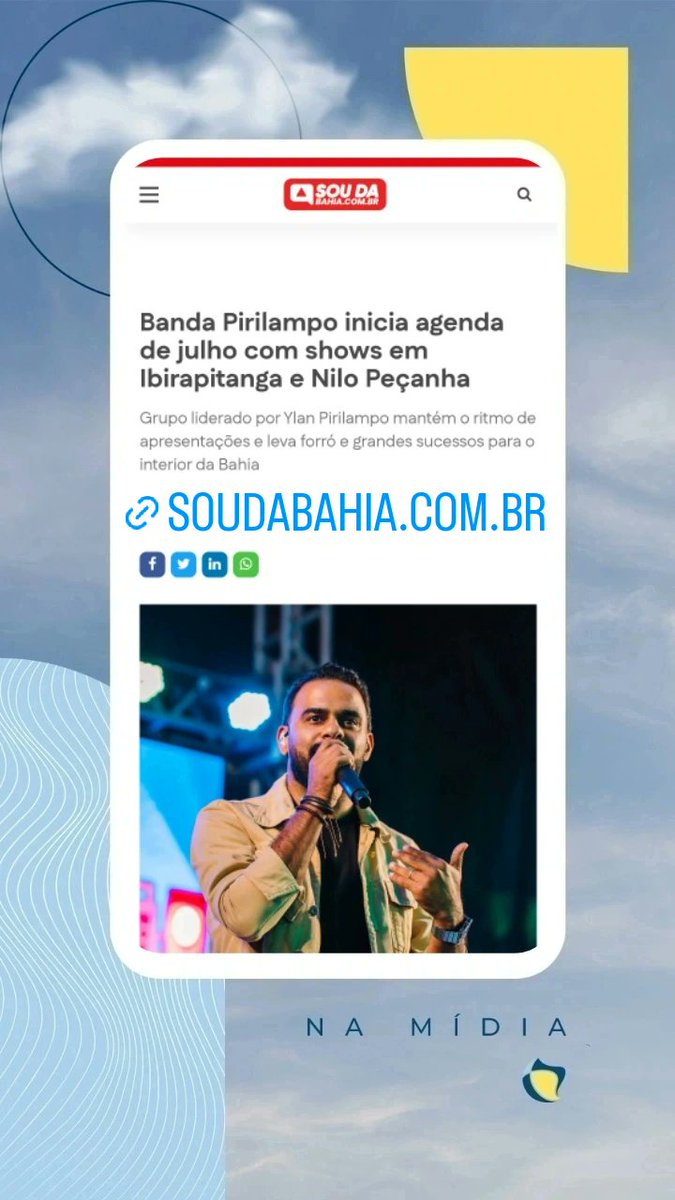 pipacomunicacao's tweet photo. Banda Pirilampo inicia agenda de julho com shows em Ibirapitanga e Nilo Peçanha

#bandapirilampo #ylanpirilampo #pirilampo #forro #show #bahia #assessoriapipa 

Leia: https://t.co/KijZO3UPQ2

@bandapirilampo @soudabahiacom https://t.co/YPybuFKP9R