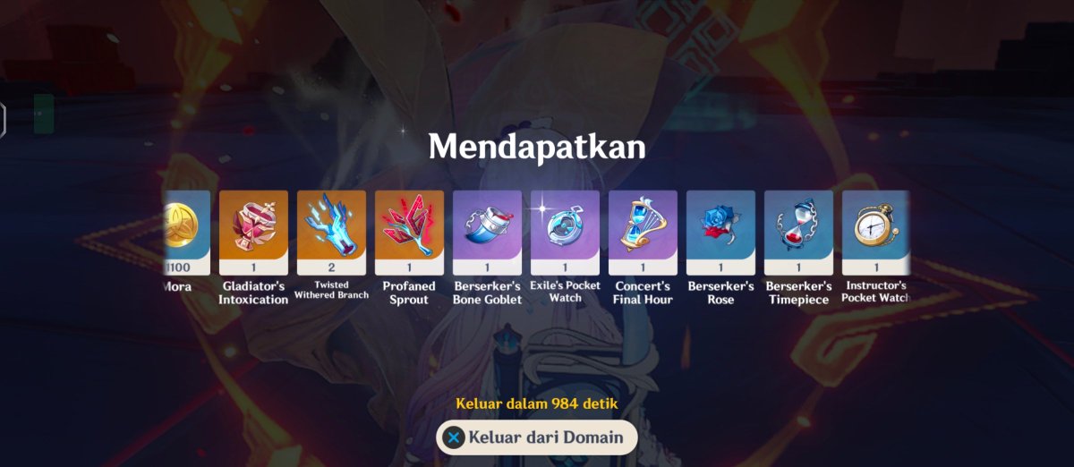 Forzgot's tweet photo. [ Day 20 ]
• Joki Daily Genshin + Abisin Resin (210) 
• Run Weekly Boss Dottore 2
• Run Domain Weapon 3x Condess https://t.co/BSVTB8jamS