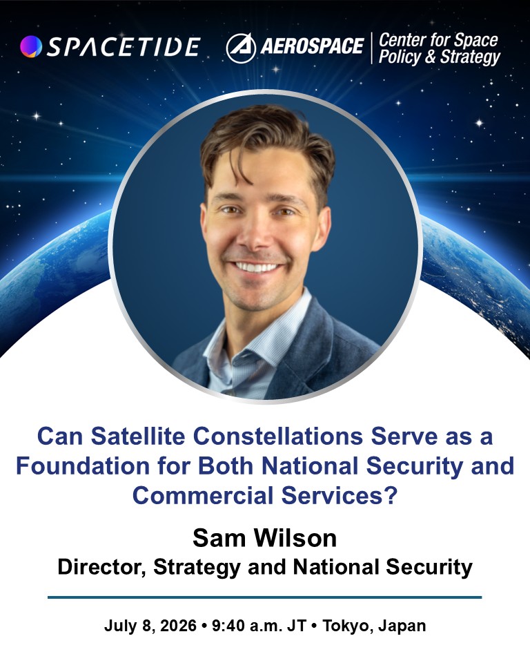 AeroPolicy's tweet photo. Catch Sam Wilson's panel at @SpaceTide_Conf exploring the question – Can satellite constellations serve as a foundation for both national security and commercial services?

📆 Wednesday, July 8, 2026
🕤 9:40 – 10:30 am JT
📍 Main Hall 1 (5F), SPACETIDE, Tokyo, Japan https://t.co/PmDjlL9gmO