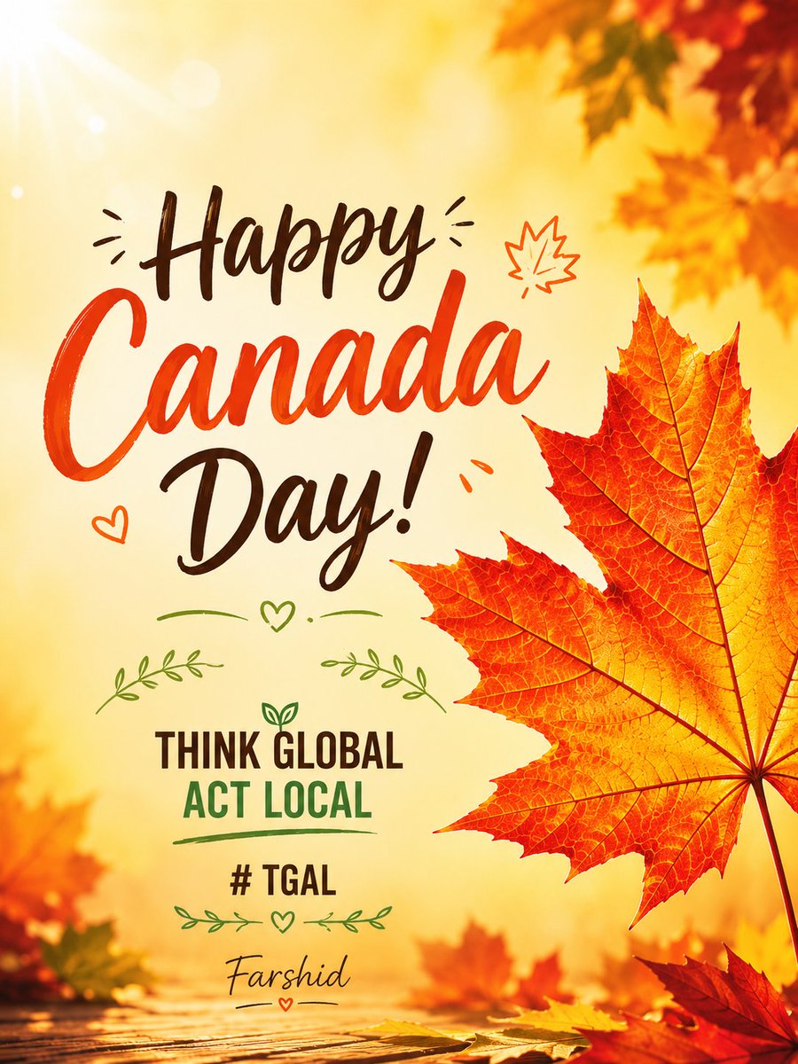 FarshidSaki's tweet photo. Happy Canada Day! ❤️🤍🍁

#TGAL
#ThinkGlobalActLocal https://t.co/I41JhTn5PT