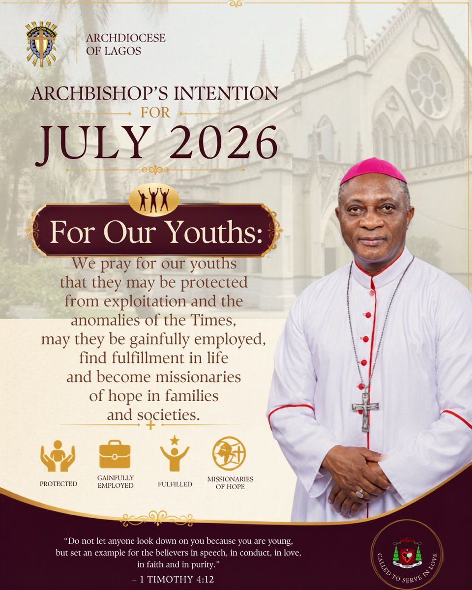Lag_archdiocese's tweet photo. Good evening and God bless you. Wishing you a blessed, peaceful and prosperous July. Amen https://t.co/rcfEDxpOdG