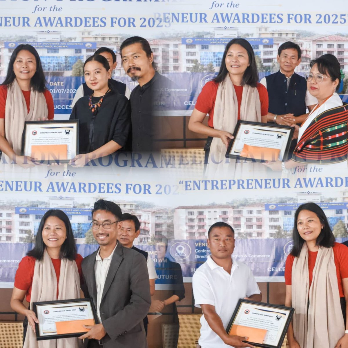 JakhaluHekani's tweet photo. This year we @industries_naga have a list of exceptional entrepreneurs we are honouring. 

Entrepreneurs Award is to acknowledge their work &amp; to inspire them to aim higher for our state . 
Congratulations Liying,
Supongtula,Vinitoli, 
Imtiwapang,
Khumo,
Pisala,Alem,
Ajung &amp; Atem. https://t.co/PqNOIFjqwI