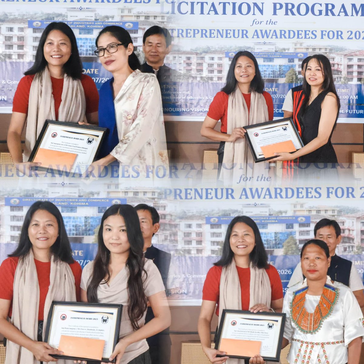 JakhaluHekani's tweet photo. This year we @industries_naga have a list of exceptional entrepreneurs we are honouring. 

Entrepreneurs Award is to acknowledge their work &amp; to inspire them to aim higher for our state . 
Congratulations Liying,
Supongtula,Vinitoli, 
Imtiwapang,
Khumo,
Pisala,Alem,
Ajung &amp; Atem. https://t.co/PqNOIFjqwI