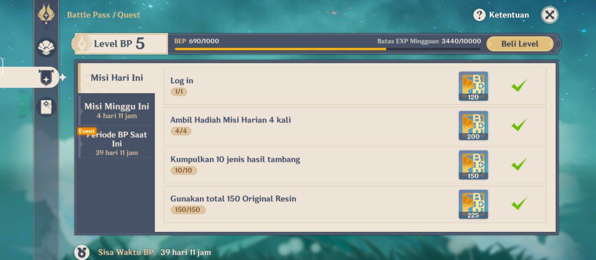 Forzgot's tweet photo. [ Day 24 ]
• Joki Daily Genshin + Abisin Resin (240) 
• Run Domain Weapon 3x Condess
• Run Weekly Boss 2x
The Unresolved + Dottore 2 https://t.co/rySoDnGHzV