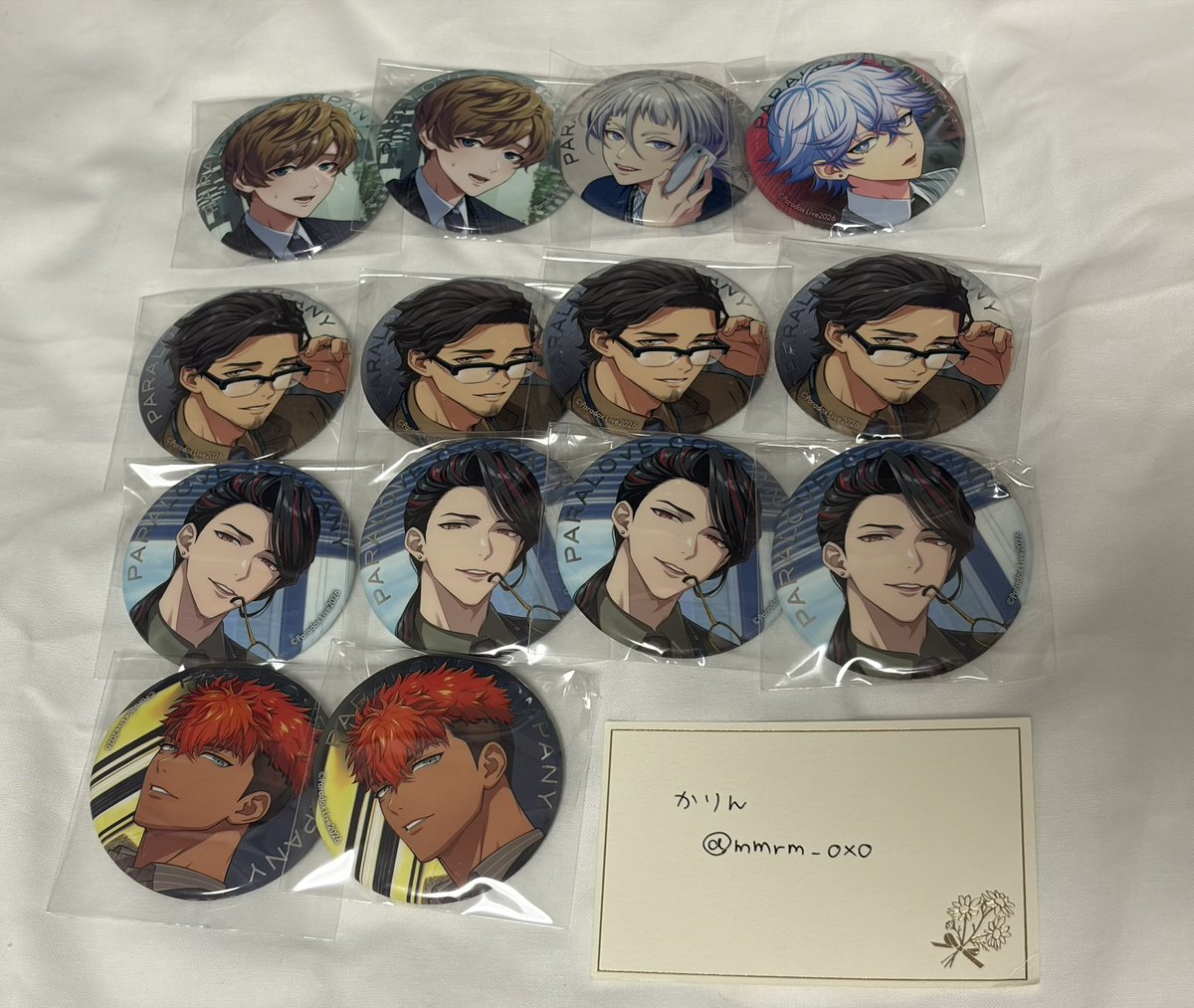 mmrm_oxo's tweet photo. 交換 パラライ Paradox Live PARALOVE COMPANY パラカン、缶バッジ

譲　四季、リュウ、那由汰、直明、忠成、凌牙

求　京、善、斗真、晴臣、夏準

求めには友人分含みます。
郵送交換のみ。
検索からお気軽にお声がけ下さい。 https://t.co/n2WLTm5T4r