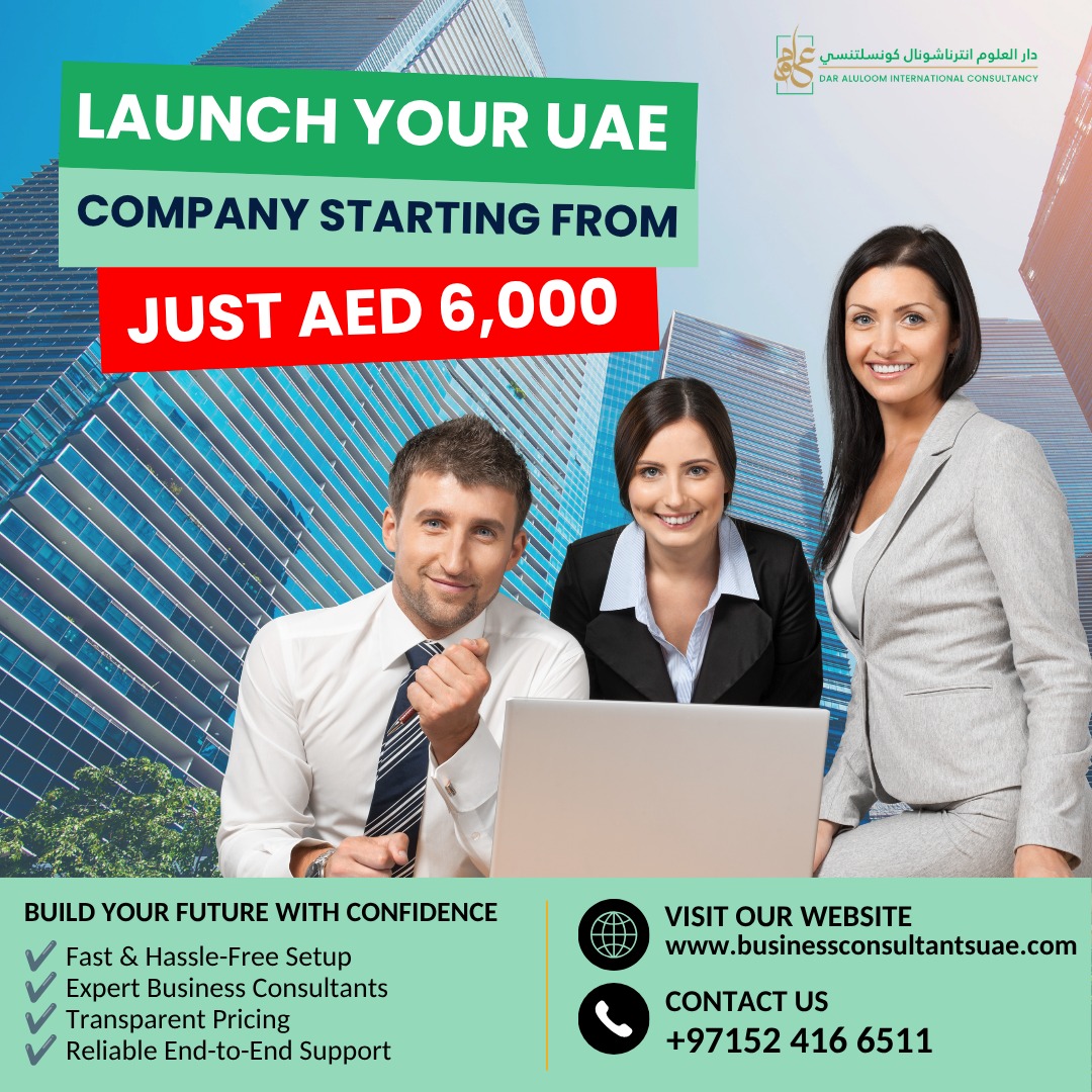 AluloomDar47909's tweet photo. Your Business Dream Starts Here!
Launch your UAE company with expert guidance and hassle-free business setup solutions — starting from just AED 6,000. 🇦🇪
Website-: https://t.co/yjkgG7MrH0
Contact us -: +97152 416 6511
#BusinessSetupDubai #DubaiBusiness #CompanyFormation https://t.co/1fAFq8YELt