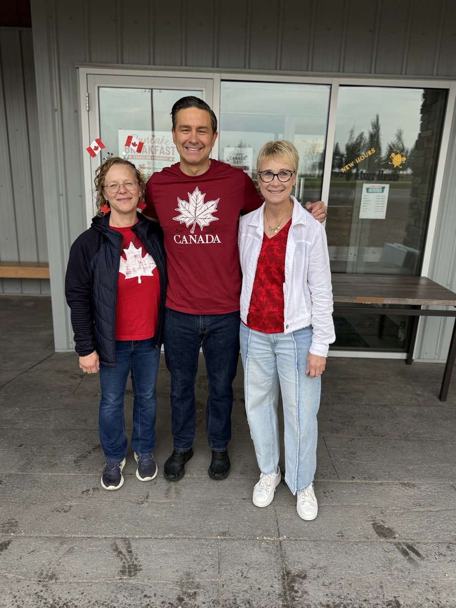 PierrePoilievre's tweet photo. Congratulations to Sherri and the entire team at the Busy Bee Bakeshoppe in Three Hills on 5 years in business!

If you’re in the area, come on down for pancakes, ice cream, and to wish our Canada a happy 159th birthday.

Happy Canada Day! 🇨🇦 https://t.co/a2xeSfGUQo