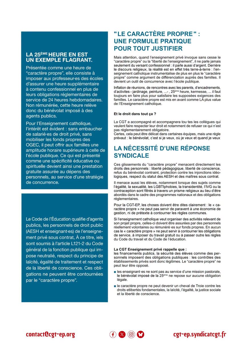 CGT_EP's tweet photo. 📢 Le TU de juin est sorti ! Retrouvez notre dossier sur le caractère  propre selon le SGEC. Un formule pratique pour tout justifier ? Une  réponse syndicale est nécessaire !
▶️ L'intégralité du TU ici: https://t.co/Jem2OdIkQM https://t.co/1lzpyCvySR