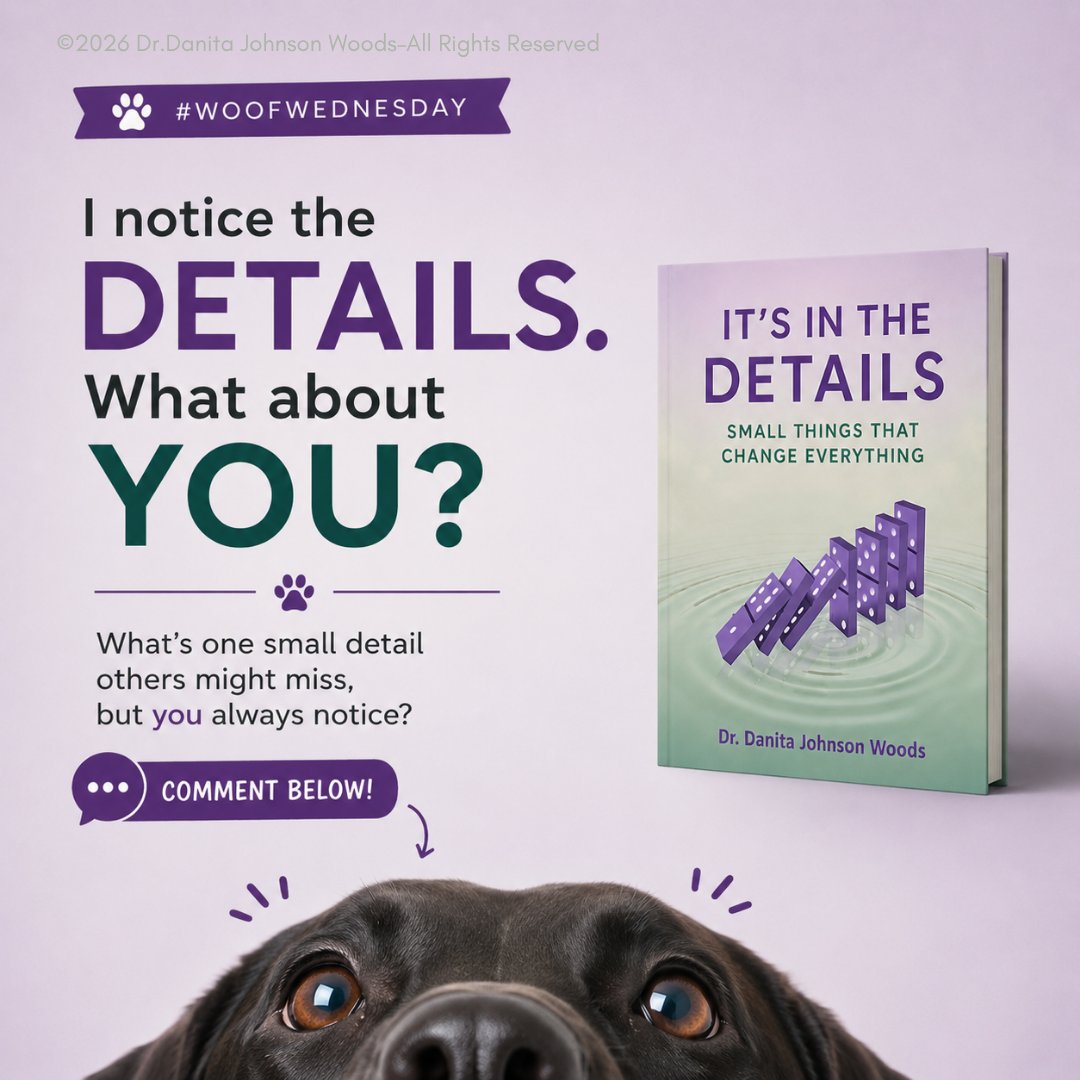 drdanitajohnson's tweet photo. 🐾 Happy #WoofWednesday!

Some of the most important things in life are easy to miss. What's one small detail you always notice that others often overlook?

Share your answer in the comments—we'd love to hear from you! 👇

#kindleunlimited #ItsInTheDetails #DrDanitaJohnsonWoods https://t.co/NJiD2fJ71W