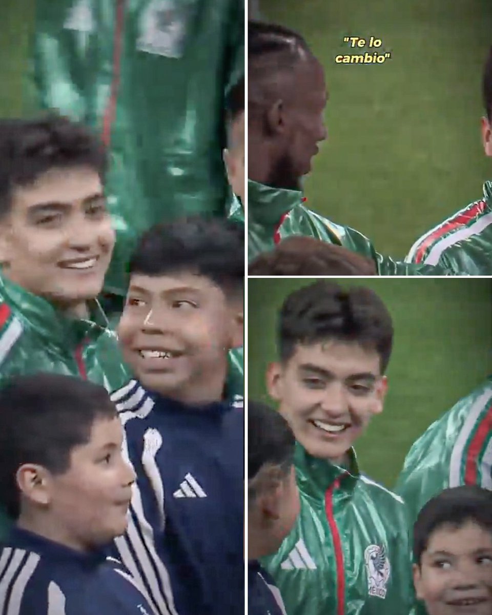 ESPNFC's tweet photo. Gilberto Mora’s mascot was almost his height, so Julián Quiñones offered to switch mascots with him to avoid blocking his face.

They all found the humor in the moment 😂 https://t.co/OeosCx8Hiy