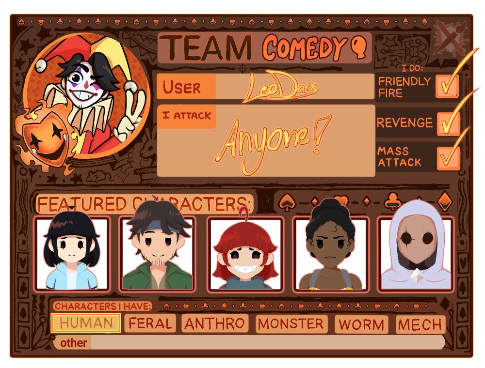 LeoDart0's tweet photo. HEY! mi tarjeta del Artfight jejj 🐱🤡

#Artfight #OCㅤㅤ #originalcharacter #digitalartㅤㅤㅤㅤ https://t.co/OfwOsezH8t