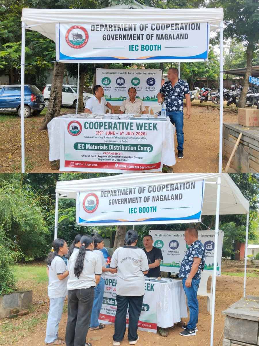 Ngl_Cooperation's tweet photo. In continuation of the week-long celebrations, the respective District Cooperation Department offices conducted an IEC Materials Distribution Campaign across various Government Colleges.
#EmpoweringCooperatives
#CooperativeWeek2026
#SahkarSeSamriddhi
#SahkarSeSamriddhiKe5Saal https://t.co/F5s9k19APc