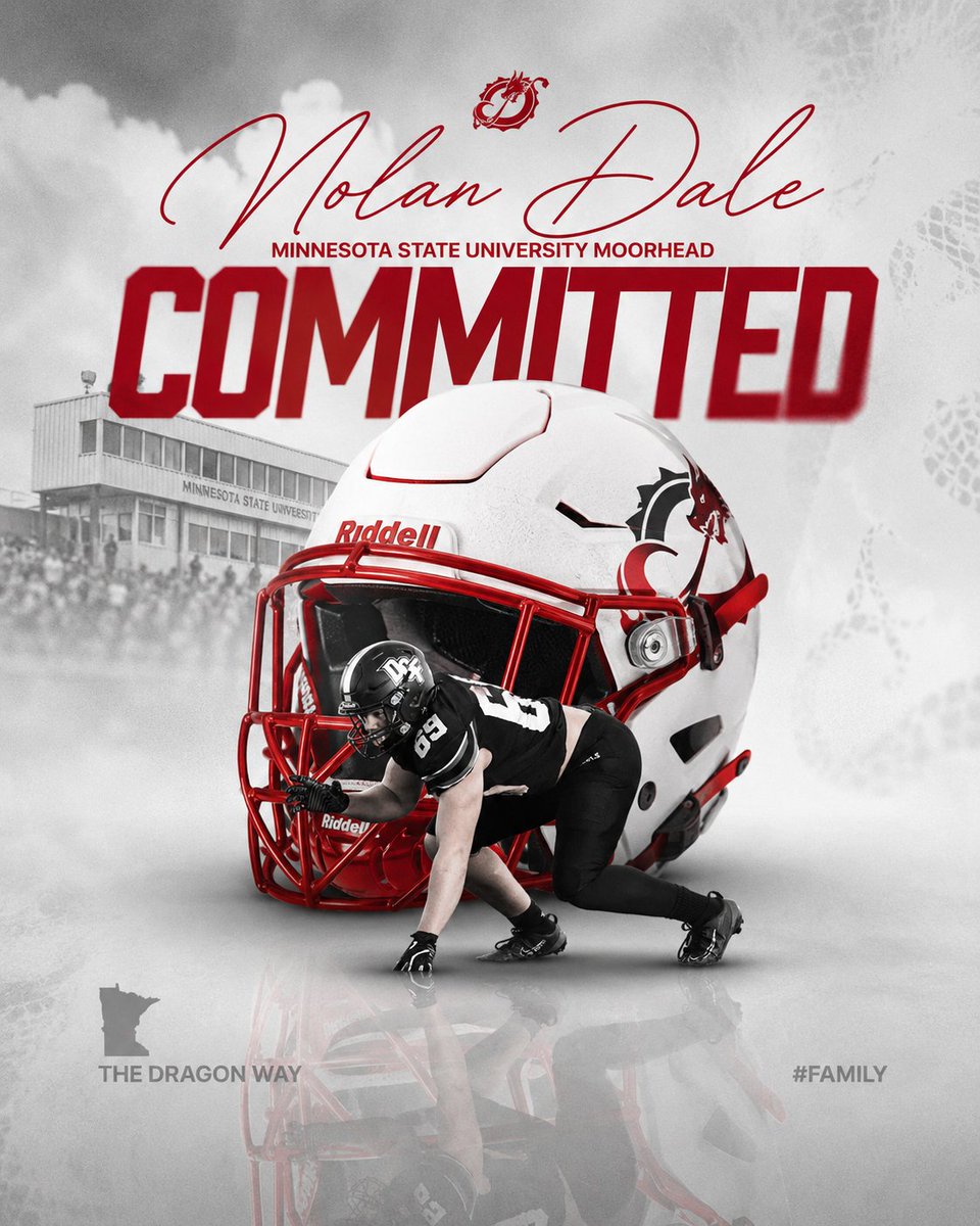 FarmerDaleNolan's tweet photo. Blessed to announce my commitment to continue my academic and football career at @msum_football!🔴⚪️
@needhamchris_ @coachjcurrier @CoachLaqua @OJW_Scouting @PrepRedzoneMN https://t.co/C991c31FIg