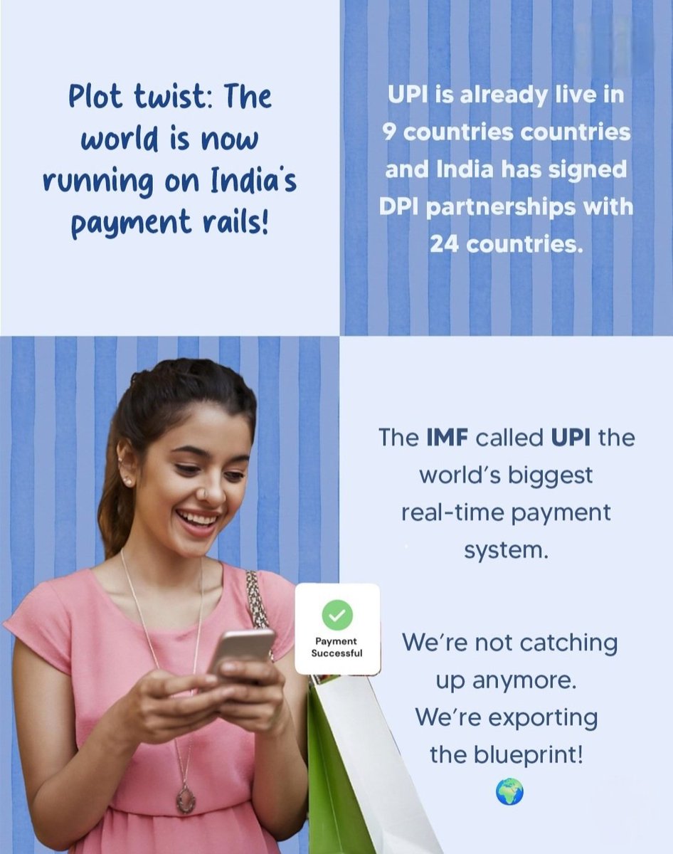 SJVatsal's tweet photo. What was once a "Vision" is now
"Way of Life" for millions of Bhartiya.
World is now running on India 'so payment rails!
#DigitalIndia #11YearsOfDigitalIndia #12YearsofSeva #Bharat #Modi #BJP #ModiKiGuarantee #India https://t.co/ldld2Jw1lr