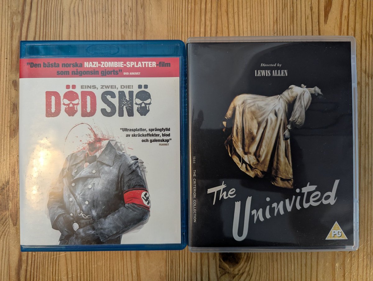 DrHankenstein's tweet photo. Got a couple of more films today 🤘
#TheUninvited #DeadSnow #CriterionCollection @Criterion #PhysicalMedia #BluRay #CineVault https://t.co/iENiKVl3TC