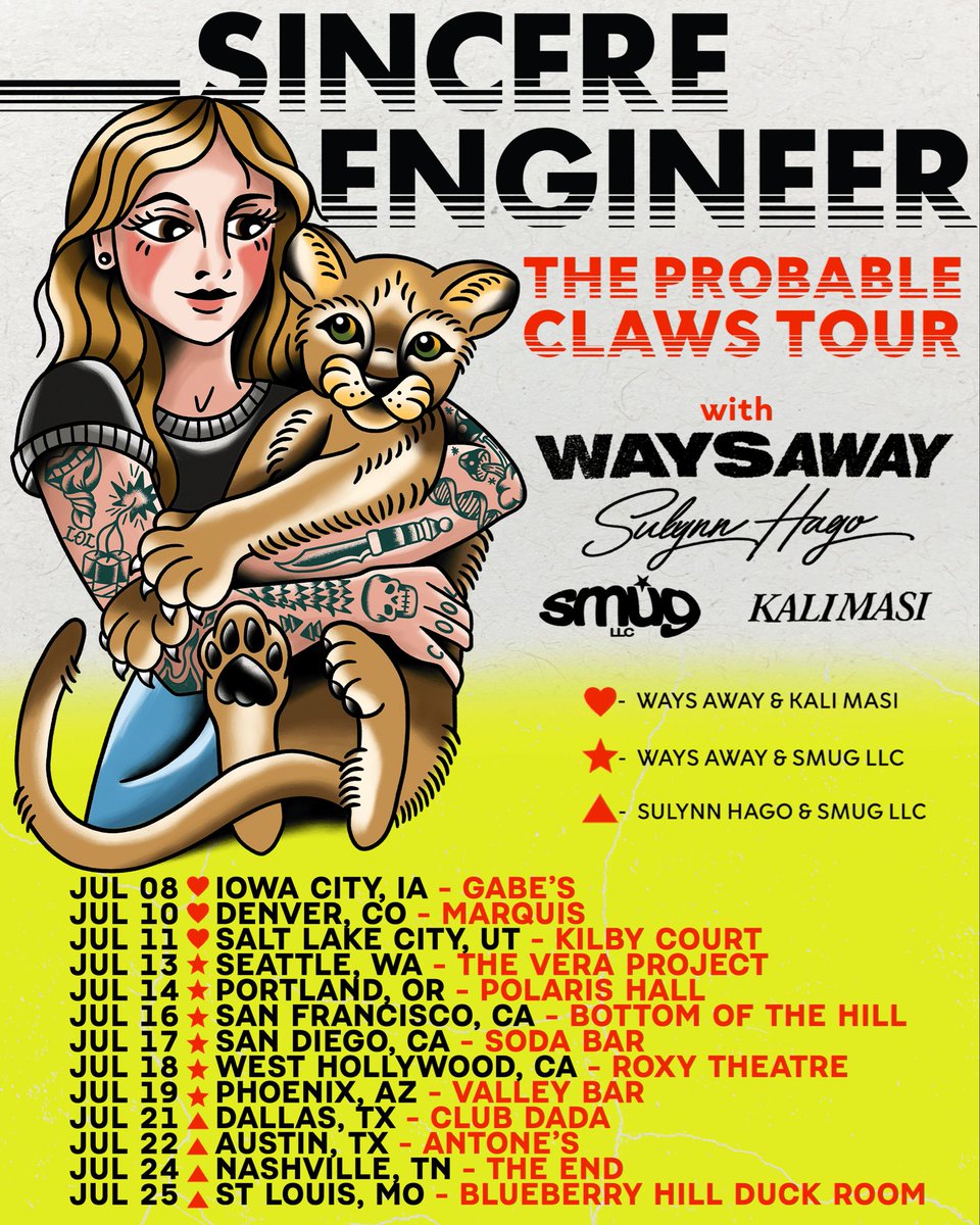 SincereEngineer's tweet photo. the probable claws tour starts in one week!!!!! can’t wait to see y’all out there!!!! 🥳🥳🥳🥳🥳🥳

https://t.co/sot7DVej3h https://t.co/tm7qeUYZx7