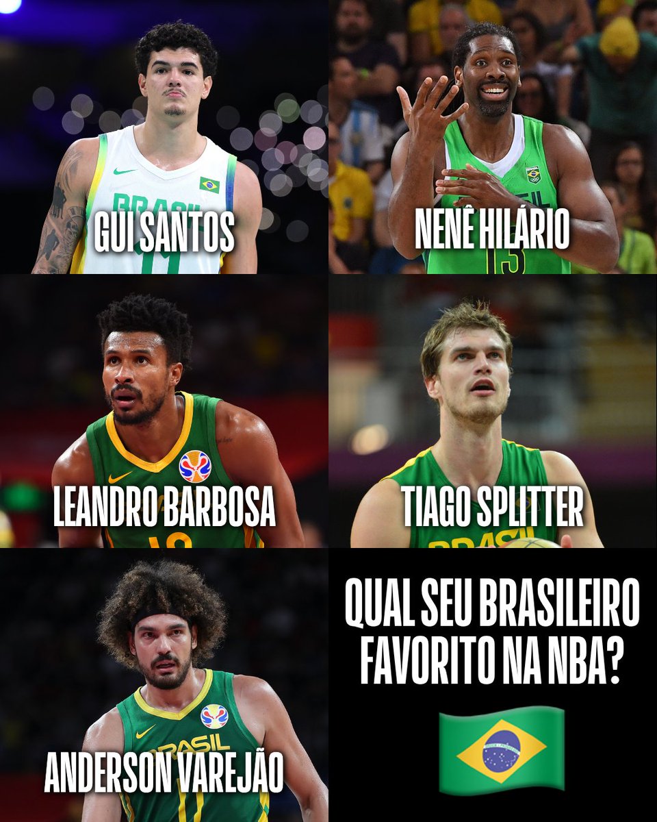 NBABrasil's tweet photo. QUAL É O SEU BRASILEIRO FAVORITO DA NBA? 🏀 

Comente aqui quem é o seu favorito. 👇🔥 https://t.co/DWUVWNsYxB