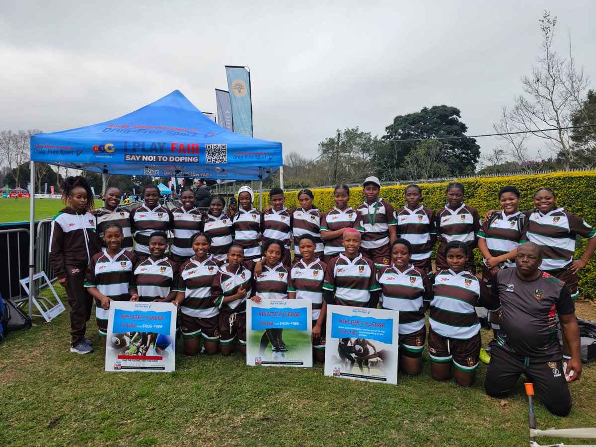 drugfreesportZA's tweet photo. Day 2 at u16 @GrantKhomoWeek
SAIDS is at @KearsneyCollege with the u16 Grant Khomo Week Boys and Girls.
Our focus is on Sport values in anti-doping.
#PlayFair #CleanSport #GrantKhomoWeek #SARugby #FutureBoks #SAIDS #u16Rugby https://t.co/EQ68VNVSlh