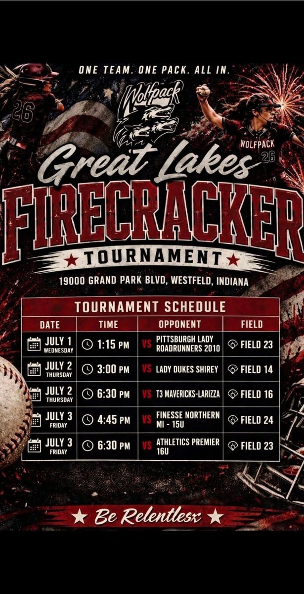 LexieCharles13's tweet photo. A little late posting because it’s been a crazy couple of days trying to prep for this weekend ! 😅🥎 Hoping to keep the momentum going for Great Lakes Firecracker Tournament. Here’s a quick recap from last weekend! 👇

✅ Home run #4 of the summer
✅ Our team went 5-1
✅ Six different Wolfpack players went yard
✅ Excited to compete with my @OhioWolfpack family at the Great Lakes Firecracker Showcase this week in Indiana!

Game 1: Wednesday - 1:15 PM- Field 23
🥎 I’ll be in the circle!
Looking forward to another great week of softball! ❤️🤍🖤
@OhioBobcatSB @Paige_McMenemy @MiamiOH_SB @NWFRaiders_SB @CoachNelson_NWF @BGSUSoftball @AshlandUSball 
#SoftballRecruiting #2028Grad #OhioWolfpack #BeRelentless