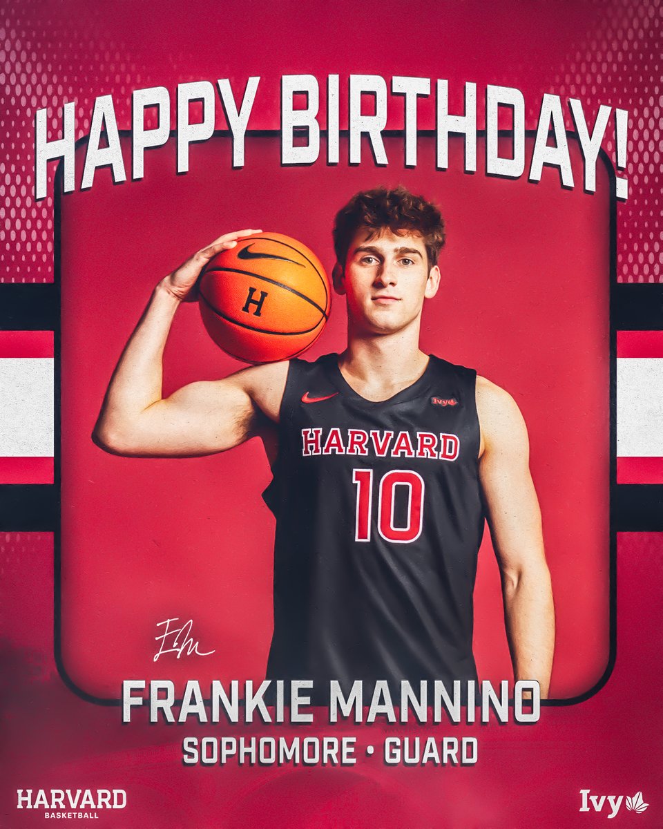HarvardMBB's tweet photo. 🎉 Happy Birthday to rising sophomore guard Frankie Mannino!

Hope you have a great day, Frankie!

#GoCrimson #OneCrimson https://t.co/hahyLg8yxr