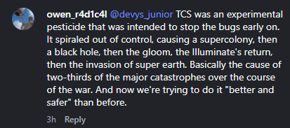 Helldivers_NOW's tweet photo. For those who don't know why the TCS is a big deal https://t.co/WwV3dN7RlT