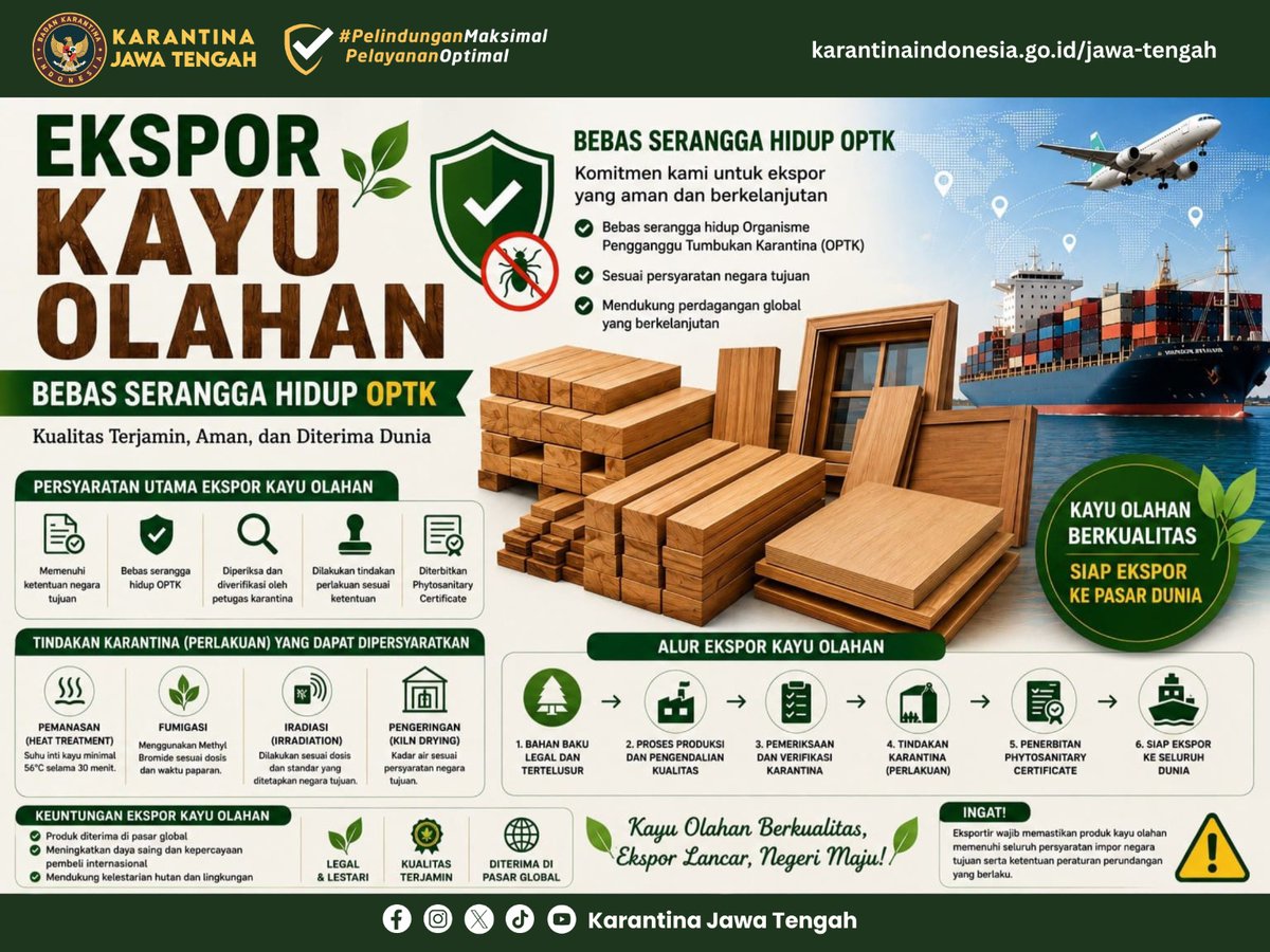 karantinajateng's tweet photo. Ekspor Kayu Olahan Bebas Serangga Hidup

https://t.co/Ds4JqFs5TI https://t.co/GQ5pqap3Bo