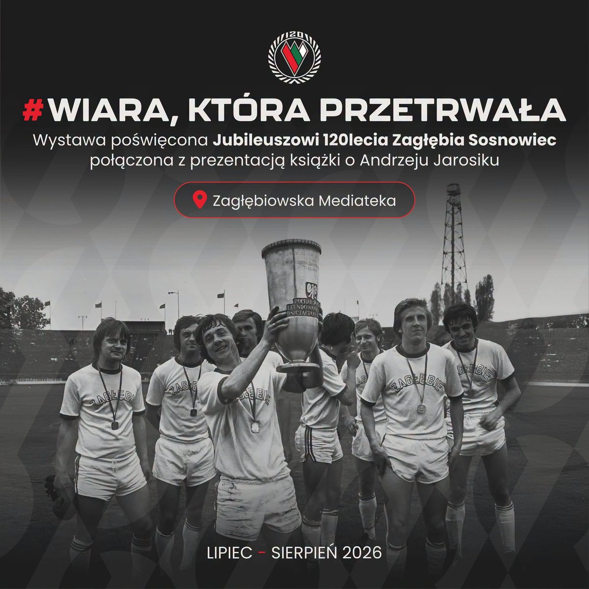 zaglebie_eu's tweet photo. 🖼Zapraszamy na wystawę poświęconą 120. rocznicy powstania Zagłębia Sosnowiec, którą od dzisiaj oglądać można w MBP Sosnowiec / Zagłębiowska Mediateka 

Wystawę #WIARAKTÓRAPRZETRWAŁA będzie można oglądać od 1 lipca do 31 sierpnia w Pasażu i w Galerii pod Świetlikiem Zagłębiowskiej Mediateki 📘

Serdecznie zapraszamy! 

🧷https://t.co/7bXFV3S5Fo