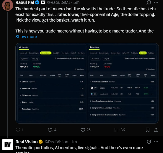 TWWM70's tweet photo. @RaoulGMI every time i see @RealVision reply to your posts it makes me think. Is this similar to liking your own nudes? https://t.co/EJwew3ZlvH