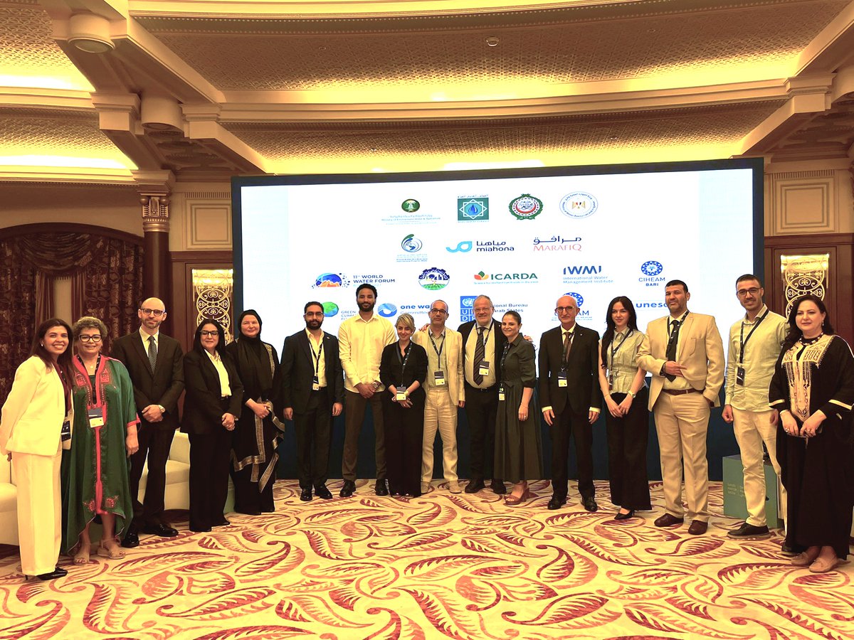 CIHEAM's tweet photo. A look back at today's session at the 7th #ArabWaterForum in Jeddah! 📸💧 Our Regional Dialogue on "Community-Led Water Resilience" was a great success. To tackle water scarcity, technical solutions must be rooted in local innovation &amp; Nature-Based Solutions. 🌱👇 https://t.co/GOviz27BKL
