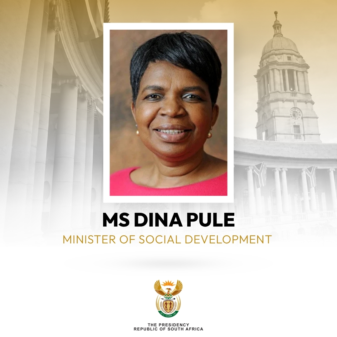GovernmentZA's tweet photo. Cabinet Reshuffle| President Ramaphosa appoints new Ministers:
Mr Willem Aucamp as the Minister of Agriculture,
Mr David Maynier as Minister of Forestry, Fisheries and the Environment,
Ms Dina Pule as Minister of Social Development
#GovZAUpdates #CapableState https://t.co/QSzEnzql1w