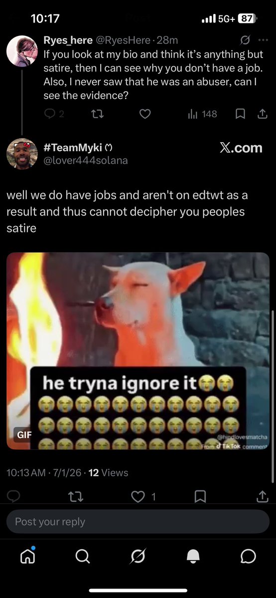RyesHere's tweet photo. I’d block me too pussy @lover444solana #fakedemon https://t.co/mAFPTQC2Ul