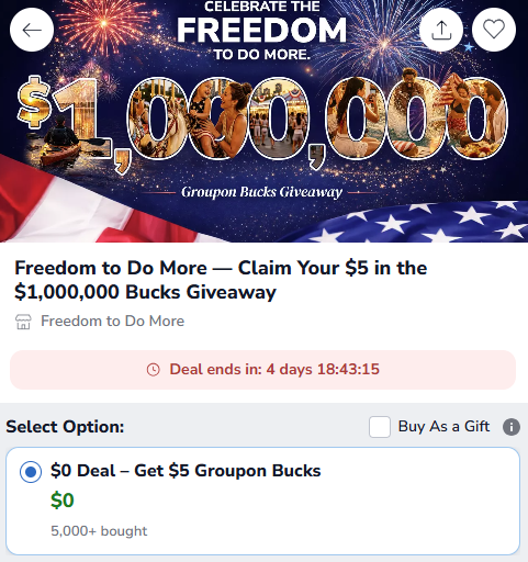 Pricerrors's tweet photo. FREE $5 FROM GROUPON

GRAB IT NOW!

https://t.co/bDMq2S6jnl #ad