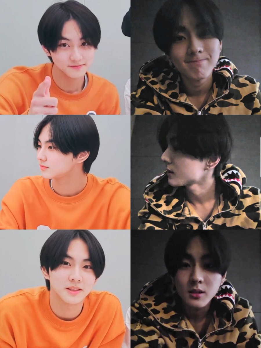woncattos's tweet photo. JUNGWON'S RIGHT 😭😭😭 HIS HAIR NOW IS  EXACTLY HIS FRESHLY DEBUTED HAIRSTYLE 😭😭😭😭😭 https://t.co/PkFrFL4DJk