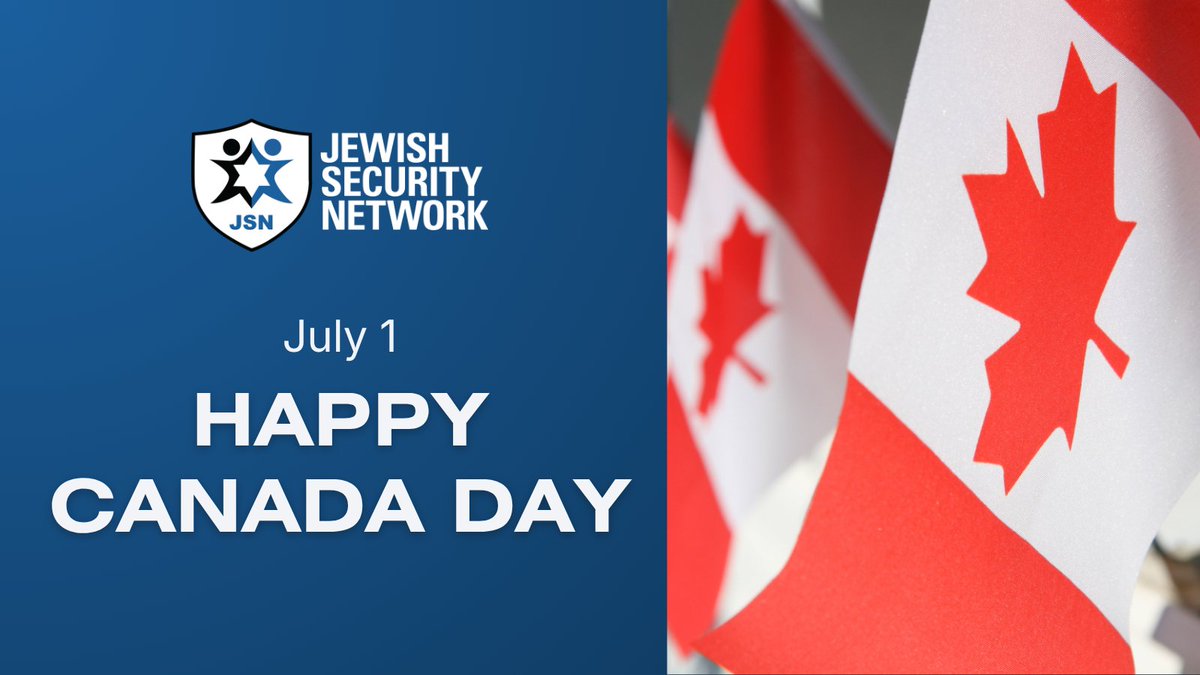 JSNSecurity's tweet photo. Today we celebrate the freedoms, opportunities, and values that make Canada home.

As we gather with family and friends, we remain committed to helping ensure our community can live Jewish life proudly, confidently, and securely.
Wishing everyone a safe and happy Canada Day. 🇨🇦 https://t.co/uXiNqpBXeB