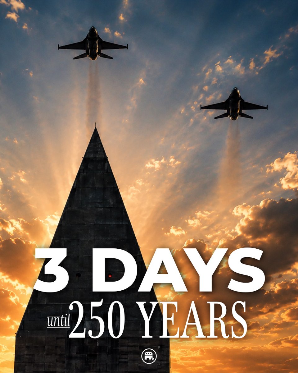 Republicans's tweet photo. 3 days to 250 🇺🇸 https://t.co/T0TWnlyCTR
