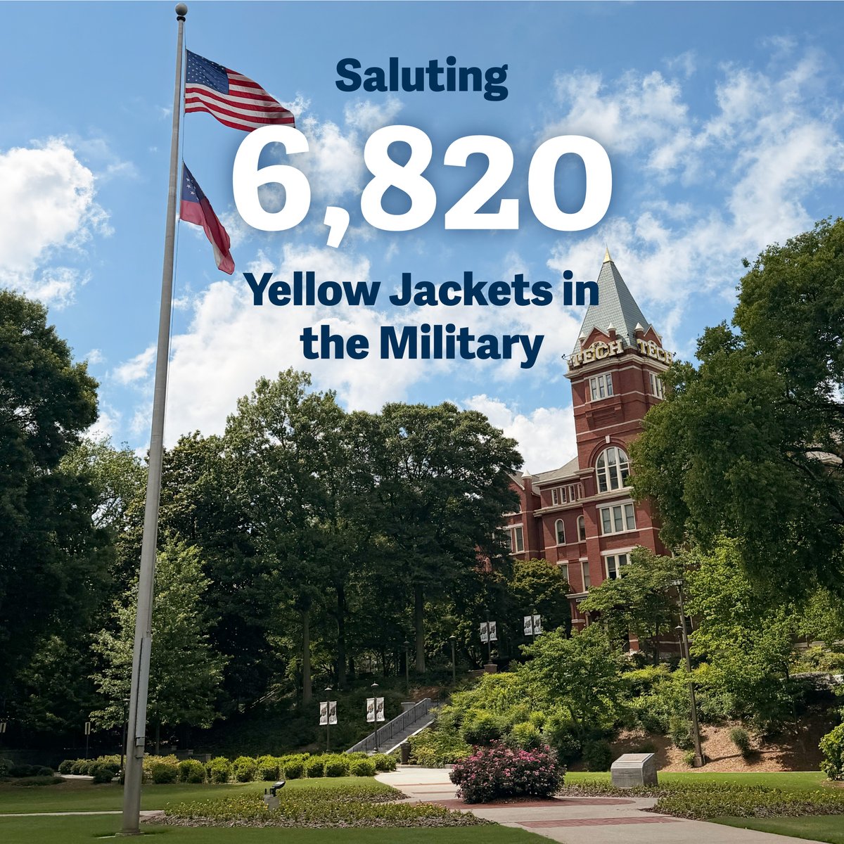 gtalumni's tweet photo. Saluting the 6,820 living alumni who are serving or have served in the military. Thank you for your service. https://t.co/lflbbHcWcy