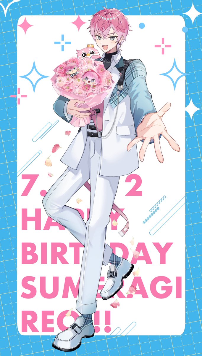 utakatata_n's tweet photo. こちらのパネルイラスト描かせていただきました！
お誕生日おめでとうございます🥳🎉✨️
 #す絵らぎ https://t.co/jQHH13C3XF