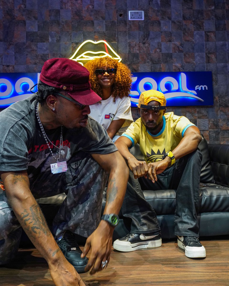 CoolFMNigeria's tweet photo. The rap heavyweight, @erigganewmoney , and fast-rising artist @agbalagbatweets pulled up to the #MiddayShow with @kemismallzz & @AmBrownish and the conversation was nothing short of electric. 🔥
The duo opened up about their upcoming project, the changing music landscape, and why listeners aren't connecting with longer records the way they used to.
And if you were tuned in live, did you catch the exclusive first play of their new record on your number one hit music station?
The full interview is coming soon to YouTube. Stay tuned.
#CoolFM969
#Erigga
#Eeskay
#Viral