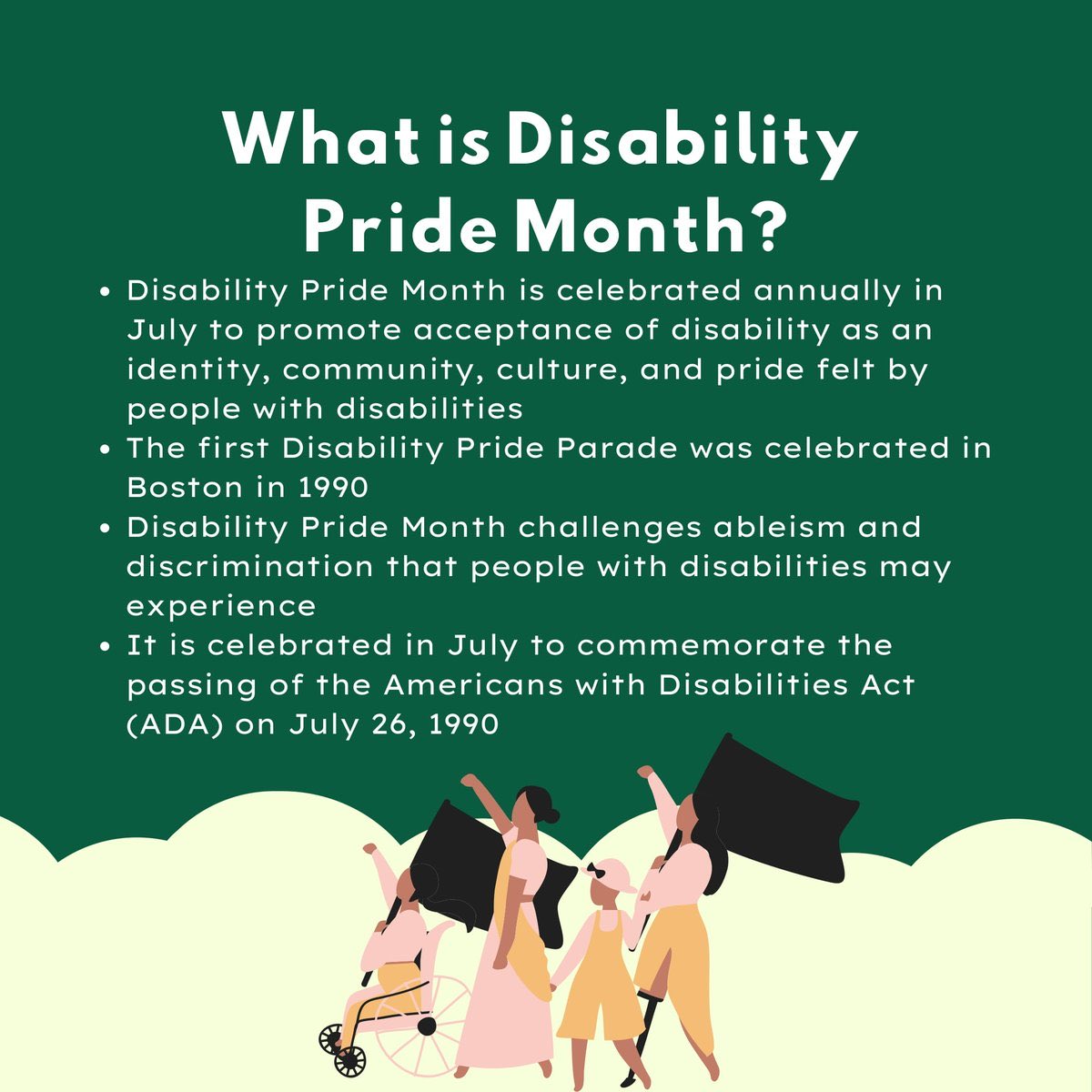 PVNKSTER's tweet photo. Happy Disability Pride Month ♿️🖤

This month will always be my favourite as a content creator because I get to be even louder about something I’m passionate about and that deserves recognition.

I know I speak often about my own experienced as an invisibly ill/disabled individual — but July isn’t just about being loud about my own experiences, but others as well.

It’s about amplifying the voices of disabled individuals, embracing our disabilities in our own ways and reclaiming visibility, rejecting shame and internalized ableism, educating others on disability issues and so much more.

I’m looking forward to continuing to use my platform to speak about such topics and uplift others in the disability community!

What you can expect for this month:

» raiding out to other disabled streamers
» more posts on here sharing my thoughts and experiences as someone with dynamic disabilities
» boosting other Disability Pride Month posts and projects
» our annual Saved by the Fog charity event

Even if you are not disabled, remember how important this month is for your disabled family, friends and peers. Help amplify their voices and stories, share and support disabled individuals projects and include them in your plans as content creators and brands!

Remember that disability is INTERSECTIONAL, and that dynamic/invisible disabilities exist and are valid. Please don’t forget about LGBTQIA+, BIPOC disabled individuals as well 🖤

DISABILITY PRIDE MONTH IS HERE!