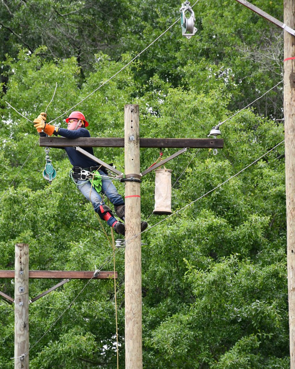 JacksonEMC's tweet photo. Jackson EMC Lineman Shine at Statewide Competition  ☀️ 

Jackson EMC journeyman lineman teams were among the best in the state at the Georgia Lineman's Rodeo, held May 2 in Fort Valley, Ga. Three Jackson EMC teams placed in the top five among all teams at the annual competition.   

“The Lineman's Rodeo is one of the best ways we reinforce what matters most on the job every day. We're proud to see so many of our guys step up and compete at this level. It pushes them to perform at a high level while strengthening the safety habits, teamwork and real-world skills our members depends on,” said Patrick McAuliff, Jefferson district director of engineering and operations for Jackson EMC. 

Learn more about the honors our linemen received: https://t.co/Bf5Gvh8c7Y. 
#JacksonEMC