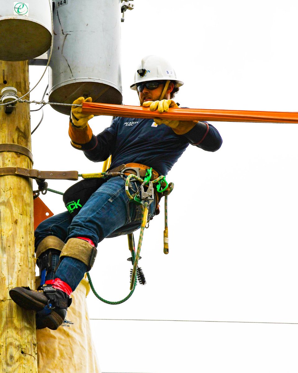 JacksonEMC's tweet photo. Jackson EMC Lineman Shine at Statewide Competition  ☀️ 

Jackson EMC journeyman lineman teams were among the best in the state at the Georgia Lineman's Rodeo, held May 2 in Fort Valley, Ga. Three Jackson EMC teams placed in the top five among all teams at the annual competition.   

“The Lineman's Rodeo is one of the best ways we reinforce what matters most on the job every day. We're proud to see so many of our guys step up and compete at this level. It pushes them to perform at a high level while strengthening the safety habits, teamwork and real-world skills our members depends on,” said Patrick McAuliff, Jefferson district director of engineering and operations for Jackson EMC. 

Learn more about the honors our linemen received: https://t.co/Bf5Gvh8c7Y. 
#JacksonEMC