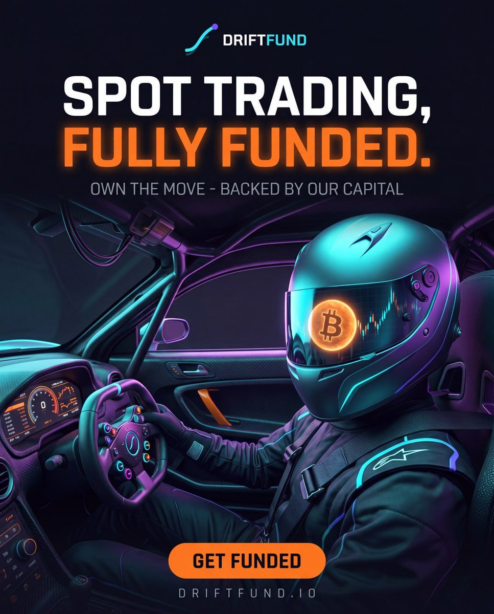 driftfund's tweet photo. Prefer to trade spot? 

We fund that too. 🌊

A dedicated crypto spot funded account, backed by our capital.

No leverage traps.
No liquidation risk.
Just the asset, the move, and real capital behind you.

Spot trading. Fully funded.

👉Link in bio.

#fundedtrader #propfirm #spottrading #cryptotrading #fundedaccount #tradingcommunity #proptrading #spot #crypto #hodl