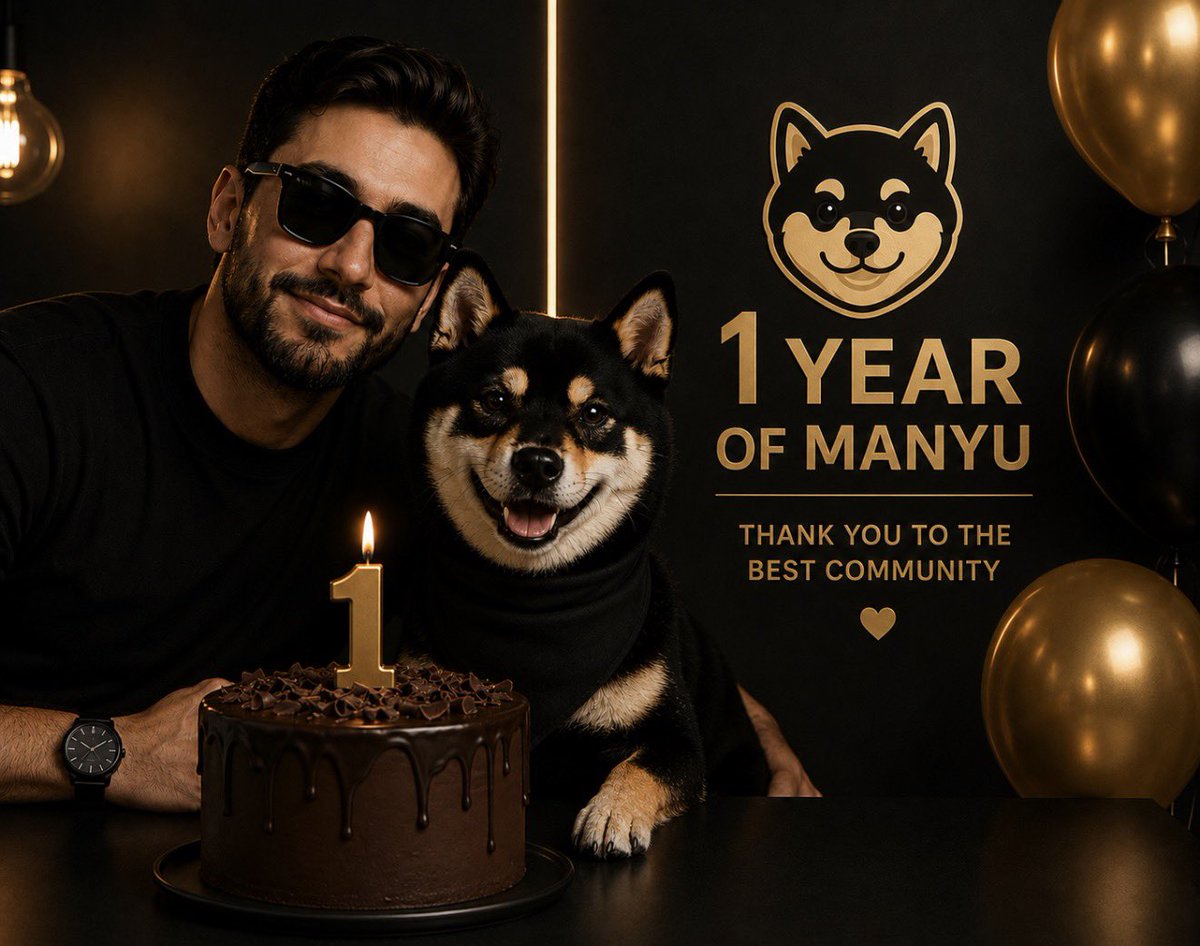 Shiba_Gio's tweet photo. One year ago, $MANYU was born.

What started as an idea became a family.

A community that kept showing up through every market condition, every challenge, and every milestone.

Today isn’t just the anniversary of a token. It’s the celebration of everyone who believed, supported, built, and stayed.

Happy 1st Birthday, MANYU. ❤️

Here’s to the first year… and to everything still ahead.

@RealManyu #ManyuArmy 🎉🔥